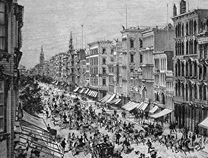 Broadway in 1888, New York, USA