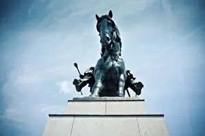 A bronze equestrian statue of Jan Zizka
