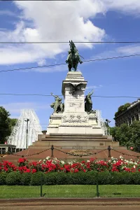 Bronze monument to Giuseppe Garibaldi in Piazzale Carioli in Milan