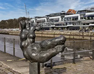 Bronze sculpture The Elbe by Wieland Forster