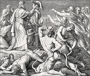Bronze Serpent, Old Testament, by Julius Schnorr von Carolsfeld