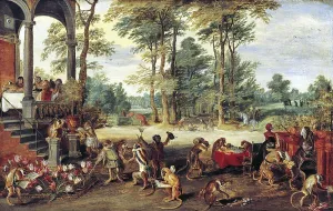 Brueghel's satirical comment reflects the collapse of Tulipomania in the 1640s