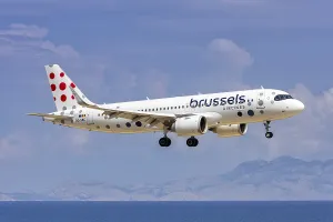 A Brussels Airlines Airbus A320neo aircraft with the registration number OO-SBC at Rhodes Airport