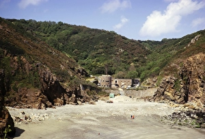 Bucht und Strand von Petit Bot, Strand von Guernsey, Kanalinsel, Grossbritannien, Juni 1974