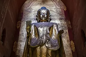 Buddha in the Ananda temple, Bagan, Myanmar, Asia