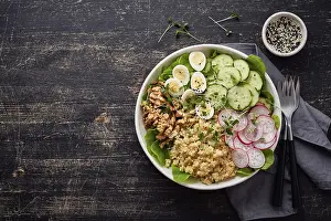 Buddha bowl, balanced food, vegetarian menu