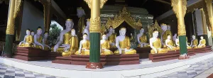 Buddha figures, Shwedagon pagoda