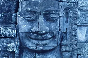 Buddha relief, Bayon Temple, Angkor Wat, Cambodia