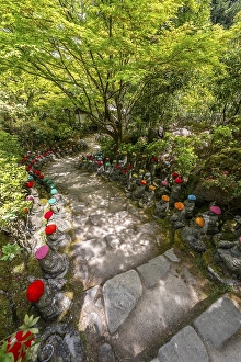 Buddha statue with colorful caps