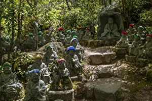 Buddha statue with colorful caps
