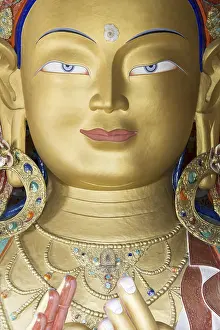 Buddha statue, Maitreya, Yellow Hat Monastery Tikse