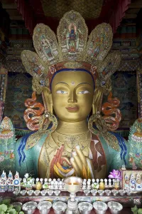 Buddha statue, Maitreya, Yellow Hat Monastery Tikse
