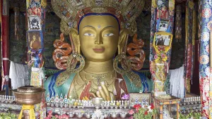 Buddha statue, Maitreya, Yellow Hat Monastery Tikse