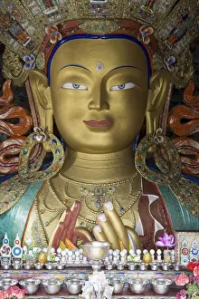 Buddha statue, Maitreya, Yellow Hat Monastery Tikse