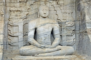 Buddha statue with meditation gesture Dhyana or Samadhi mudra