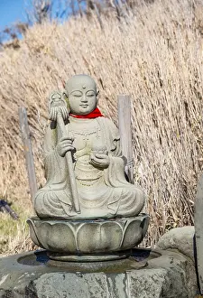 Buddha statue, Ōwakudani geothermal area at Komagatake volcano