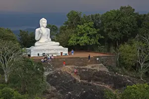 Buddha statue, Seated Buddha, stormy atmosphere