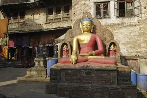 Buddha statue at Swayambhunath, Kathmandu, Nepal