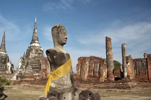 Buddha statue at the UNSECO World Heritage Site in Ayutthaya