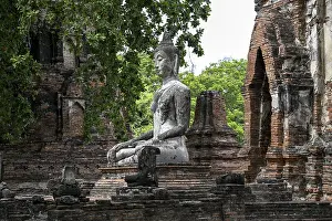 Category Buddhism Prints: Buddha statue in Wat Mahathat Ayutthaya