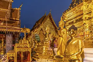 Category Buddhism Prints: Buddha statues in the Buddhist temple complex Wat Phra That Doi Suthep