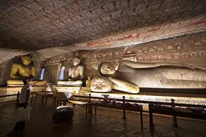Buddha statues in the Dambulla cave temple