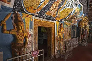 Buddha statues, murals, interior