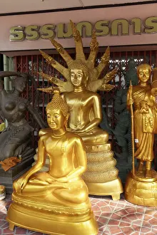 Buddha statues for sale, devotional business in the Buddha Road