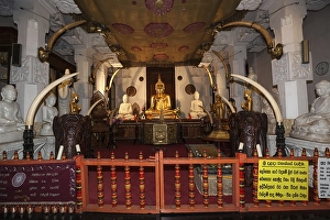 Buddha statues in Sri Dalada Maligawa or Temple of the Sacred Tooth Relic