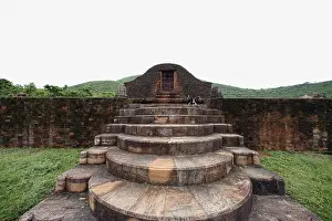 Buddha stupa in heritage Buddhist excavated site
