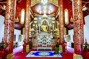 Buddha in temple, digital photo picture as a background
