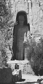 Category Historic Photos EN Prints: The Buddhas of Bamiyan were two 6th century monumental statues of standing buddhas carved into the side of a cliff