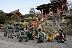 Category Buddhism Prints: Buddhist ceremony with dragon dance at the Kiyomizu Temple