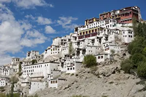 Buddhist heritage, Thiksey monastery (Gompa) temple under blue sky