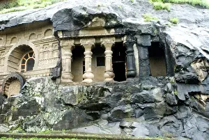 Buddhist Karla caves finest examples of ancient rock cut caves built in 3rd 2nd century BC by Buddhist monk