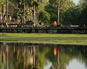 Buddhist monk at Angkor Thom temple