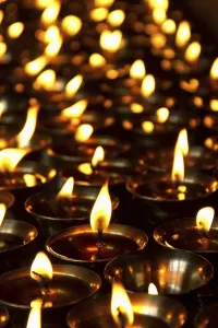 Category Buddhism Prints: Buddhist prayer lamps, Ladakh, India, Asia