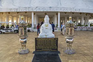 Buddhist shrine at the base of the Guan Yin (Goddess of Mercy)
