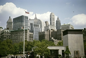 Building around Battery Park, Lower Manhattan, New York, USA in 1963