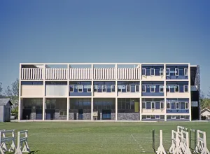 Building and grounds of Melbourne Grammar School, Melbourne, Victoria, Australia 1956 modern sports facility