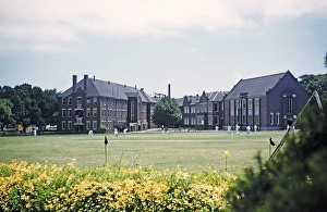 Building and grounds of Melbourne Grammar School, Melbourne, Victoria, Australia 1956 Cricket match
