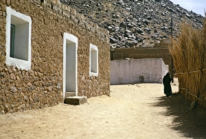 Building of the oasis settlement of Djanet in the Sahara desert, Algeria, North Africa 1973, Africa