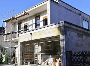 Building site, construction of an apartment block