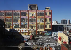 Buildings covered in graffiti, New York City