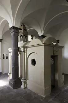 Built in 1646, replica of the Holy Sepulchre in the crypt