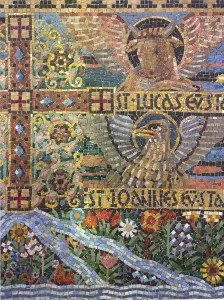 Built between 1889 and 1891, mosaics behind the tabernacle