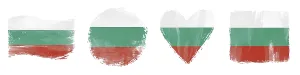 Bulgaria Flag Set Brush Stroke Shapes on White