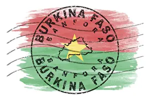 Burkina Faso Banfora Round Seal Map Design