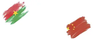 Burkina Faso and China Flags on White Background