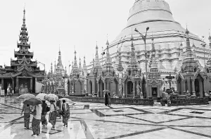 Burmese shwedagon paya temple in yangon myanmar